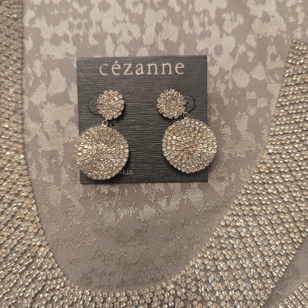 Silver Crystal Rhinestone Jewelry Set - Picture 2 of 5